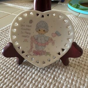 Precious Moments Cream Heart Plate.